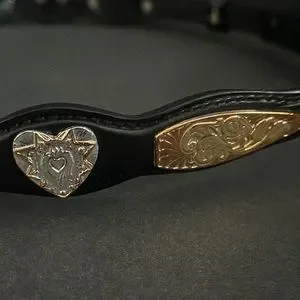 Resisto Ladies Black Concho Tooled Leather Belt WOMENS WESTERN BLACK LEATHER TOOLED BELT 36 CONCHOS | eBay main image 2